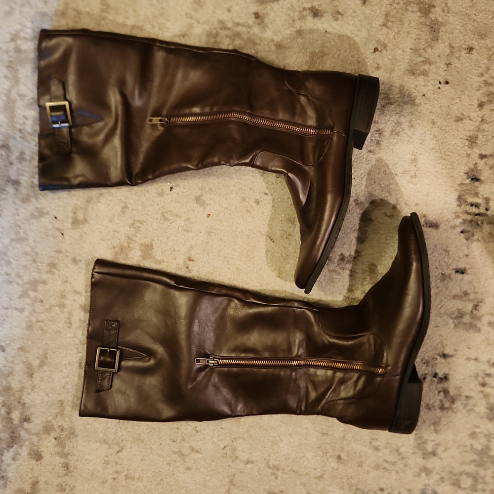 Brown riding boots